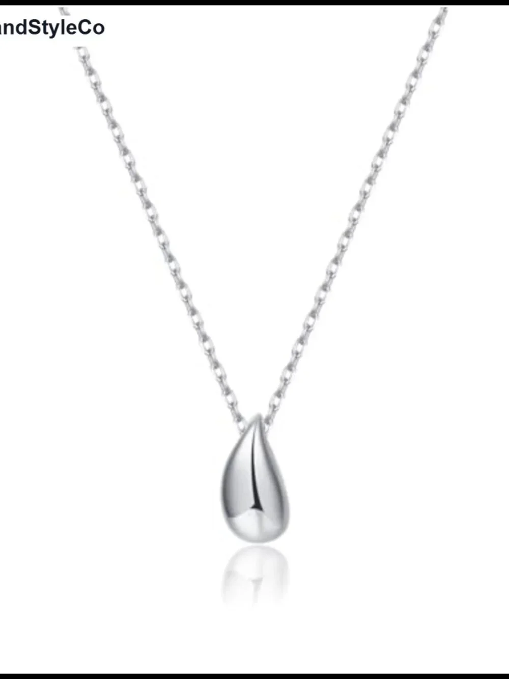 925 Sterling Silver Chunky Teardrop Choker Necklace for Women Teens Pear Pendant